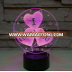 New Magic Heart Shape Night Light 3D LED Lamp Art Deco Led Table Lamps 3D Night Light for Promotions/Gift